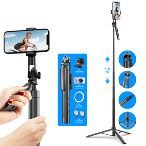 A81s 1.8m cao gót điện thoại di động holdermount đứng <span class=keywords><strong>Selfie</strong></span> <span class=keywords><strong>Stick</strong></span> điện thoại di động điện thoại chủ di động nhiếp ảnh khung - Product Image 1