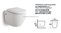 WC mural doré KD-05GWTA, design élégant, en céramique de Chaozhou, cuvette WC ronde dorée avec siphon en P