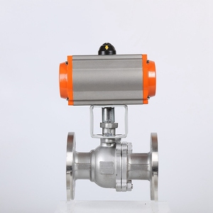 PN16 DN80 3 Inch 2 Way Double Flange Type Remote Operated Stainless Steel 304 Pneumatic Actuated Ball PQ07 Stainless Steel 304 P - Product Image 2