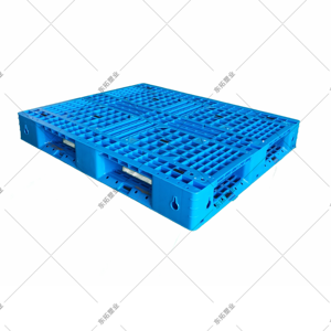 Paletas de Plástico Industriales Azules Reversibles de 4 Entradas, Perforadas, Antideslizantes y Duraderas para Apilamiento en Suelo - Product Image 4