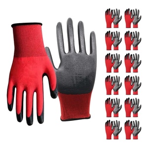 Guantes de nailon, 12 pares de guantes de trabajo de seguridad recubiertos de nitrilo para jardinería y uso al aire libre - Product Image 1
