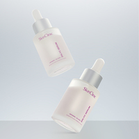Flacon cosmétique de luxe personnalisé 10ml 30ml vide, blanc mat, pour sérum et huile, en verre à épaule plate avec pipette