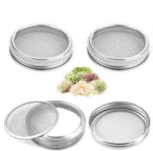 86mm Stainless Steel Sprouting Lids for Wide Mouth Mason Jars for Making Organic Sprout in House and Kitchen