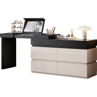 Coiffeuse minimaliste italienne éclairée avec tiroirs intégrés, haut de gamme, pour hôtels, chambre à coucher, à placer au bout du lit, extensible, pour maquillage