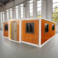 Maison mobile préfabriquée pliable de 20 pieds, 4 chambres, style ferme, en bois, respirante, avec roues, pour bureau ou serre