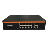 Conmutador POE Inteligente Gigabit TiNCAM OEM SKD de 4/8/16/24 Puertos +1/2 Uplink + Módulo SFP de 1G, Extiende la Red POE a 250m, para Cámaras CCTV