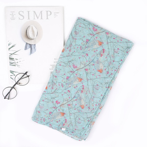 2024 nouveau Design châles écharpe femmes classique <span class=keywords><strong>coquelicot</strong></span> oiseau imprimé Viscose écharpes - Product Image 6