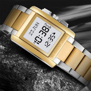 Montre de prière Azhan 2026 pour homme, montre rectangulaire en alliage, étanche, avec direction de la Qibla - Product Image 1