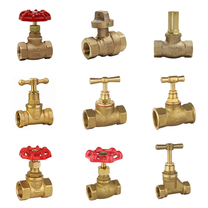 Válvula de Cierre de Agua de Latón Forjado BSP NPT con Rosca Hembra de 1/2" a 2" y Rueda de Hierro Roja, Serie BW-Stop con Bloqueo Deslizante - Product Image 1