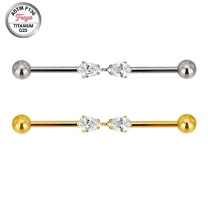 Bijoux de <span class=keywords><strong>piercing</strong></span> tendance : Boucle d'<span class=keywords><strong>oreille</strong></span> en titane ASTM-F136 G23 à filetage externe pour cartilage, barbell <span class=keywords><strong>industriel</strong></span> pour l'<span class=keywords><strong>oreille</strong></span> - Product Image 4
