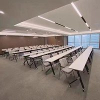 Table de conférence mobile pliable MFC au design moderne pour la maison, le bureau, le salon et l'école