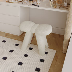 Silla de Maquillaje <span class=keywords><strong>Zul</strong></span> ZR-41 Estilo Crema, Moderna y Lujosa, de Papel, Taburete de Manicura, Silla de Vestidor Simple y Accesible para el Hogar, Sala de Estar - Product Image 4