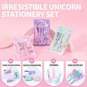 Ensemble de 6 pièces de papeterie <span class=keywords><strong>licorne</strong></span> fantaisiste populaire - Papeterie polyvalente mignonne pour les étudiants et les artistes, idéal pour offrir en cadeau - Product Image 4