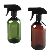 Bouteilles en plastique PET ambrées personnalisées pour spray de nettoyage d'ambiance avec logo, vente en gros, bouteilles en plastique transparentes jetables de 500 ml avec pulvérisateur