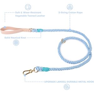 สายจูงสุนัขแบบถักแข็งแรงทนทานด้ามจับหนัง PU นุ่มสบาย - Product Image 3