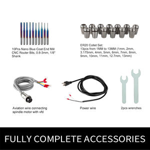 Moteur de broche CNC refroidi par air Zhong Hua Jiang ER20 80mm 2.2KW 110V/220V/380V avec kit VFD pour machine de gravure CNC - Product Image 6