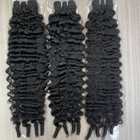 Extensions de cheveux indiens bouclés Remy bruts de 100 grammes, prêts à être expédiés, à pointes simples, longueur étirée 14 pouces, prix de gros