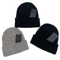 Gorros de Punto Térmicos Personalizados al por Mayor de Fábrica con Logotipo, Diseño Frío, 60 Colores, Gorros de Color Sólido, a la Moda, Resistentes al Viento