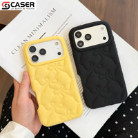 Coque de téléphone antichoc en silicone souple avec nœud 3D, design mignon et pur, sensation douce pour la peau, style Kawaii, pour iPhone 17/16/15