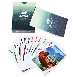 Amostras grátis Fábrica Personalizado Jogando Cartas Logo Poker Set Impresso Alta Qualidade Standard Art Poker Jogando Cartas