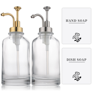 Vente flash - Distributeur de savon en verre Longan 450 ml avec pompe à lotion en acier inoxydable 304 - Nouveau design - Bouteille de savon en verre - Vente en gros - Product Image 6