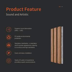 Panel Acústico Insonorizante WINEGO, Paneles de Pared de Listones de Madera Impermeables, Panel Acústico de Madera Insonorizante Económico - Product Image 5