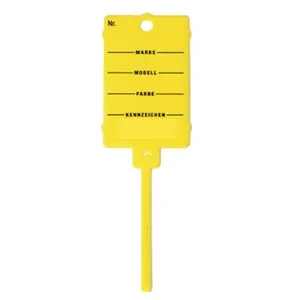 Auto Key Tag With Pen - Yellow self Locking Car Key Tags Made of Waterproof Plastic | Box of 200 Auto Tags