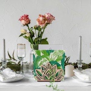 Motivo floreale in legno porta tovaglioli <span class=keywords><strong>da</strong></span> cucina decorazione espositore legno artigianato ornamento per la <span class=keywords><strong>casa</strong></span> e la parete segni - Product Image 4