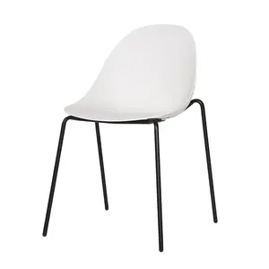 Studio 6 White Chair Gemini Hotel Task Chair PP Material and Black Metal Legs Hotel Chairs