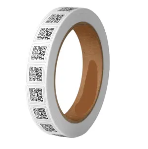 Custom variable data printing serial number barcode label stickers, LOGO printed random security number QR Bar code sticker roll