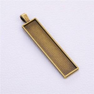 200PCS 10*50mm <span class=keywords><strong>Cameo</strong></span> hình chữ nhật bezels trống Mặt Dây Chuyền Cabochon cơ sở thiết lập cho đồ trang sức làm phụ kiện nguồn cung cấp - Product Image 4