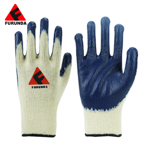 Guantes de trabajo con recubrimiento de látex suave, guante de punto de algodón blanco natural para protección de manos - Product Image 5