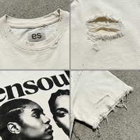 T-shirts pour hommes en coton 100% à manches courtes, coupe oversize, style hip-hop, design personnalisé OEM ODM, épaules tombantes, effet usé