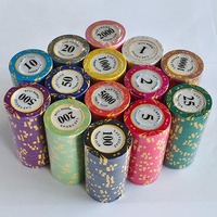 Jetons de poker en argile en gros, 11,5 g, 40 mm, 39 mm, personnalisables avec logo imprimé, ensemble de jetons de poker en PP