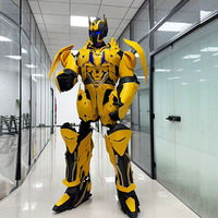 Costume de mascotte robot LED jaune en EVA, vente directe d'usine, idéal pour Noël, anniversaires et jeux de rôle