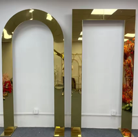 Arche de fond de miroir en or brillant pour la décoration de scène de fête de mariage Arche de mariage en métal Cadres de décors de fête de mariage