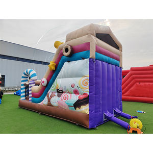 Toboggan gonflable commercial certifié CE pour enfants, en PVC robuste, thème Candy Land, écologique, garantie 3 ans, 5-10 passagers - Product Image 6