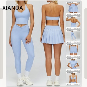 XIANDA OEM, soutien-gorge de sport à bretelles, logo personnalisé, taille plus, pour femmes, avec poche, jupes de tennis, ensembles de yoga athlétiques, fitness - Product Image 1