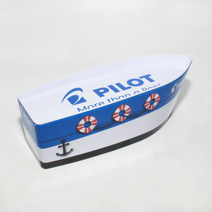 Caja de Almacenamiento de Hojalata con Temática Marina Azul y Blanca, con Tapa de Rosca y Diseño Serigrafiado, para Dulces, Bocadillos y Artículos Pequeños - Product Image 2