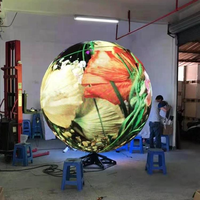 Pantalla LED Flexible a Color P2 para Interiores, Pantallas LED Esféricas Curvas a Todo Color para Pared, para Publicidad en Eventos Comerciales Móviles