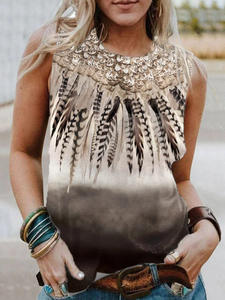 <span class=keywords><strong>Camiseta</strong></span> sin mangas Sexy para mujer para verano 2025, ropa de calle informal occidental Vintage con decoración de logotipo, <span class=keywords><strong>camiseta</strong></span> estampada - Product Image 2