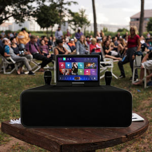 Máquina de Karaoke Profesional con Pantalla Inteligente y Pantalla Táctil de Cine en Casa para Control por Voz V5.3, 2 Micrófonos - Product Image 1