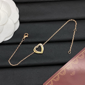 Bracelet cœur à trois anneaux tricolore de style <span class=keywords><strong>Cartier</strong></span> pour femmes, bracelet de luxe haut de gamme - Product Image 1