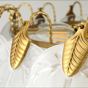 Candelabro de hojas de cristal LED personalizado Villa boda sala de estar diseño artístico de moda interruptor Control remoto ALIMENTACIÓN DE CA - Product Image 6