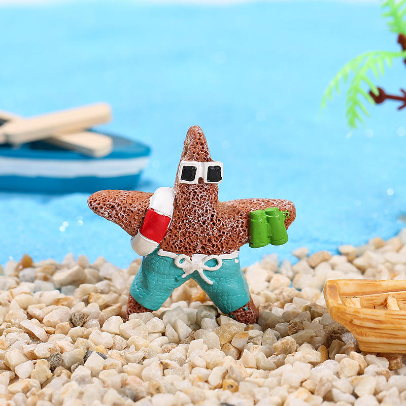 4.5CM blue starfish with twine