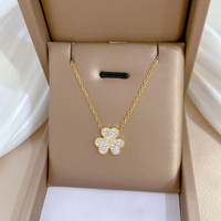 Collier Pendentif Cœur Papillon Acier Inoxydable Or Éclatant Femme Anti-ternissement – Vente Chaude