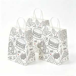 Wholesale Luxury Biodegradable App Paper <strong>Bowl</strong> <strong>Bag</strong> Accept Custom Printing Stock Gift Fast Food Take Away Cake Handle - Product Image 3