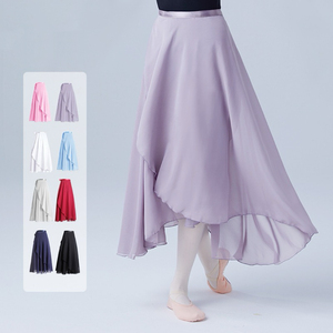 Gonna <span class=keywords><strong>da</strong></span> ballo per adulti a mezza lunghezza in chiffon sottile con allacciatura, per performance, con gonna <span class=keywords><strong>da</strong></span> insegnante allacciata, disponibile in magazzino - Product Image 1