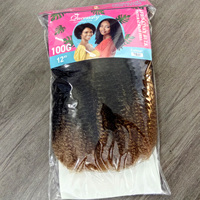 Extension per capelli sintetici Afro Kinky da 12 pollici, 100g, pre-stirati per trecce e dreadlock