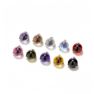 Stainless Steel <b>Opal</b> Ball <b>Stud</b> <b>Earrings</b> Prong Setting Body Jewelry Unisex Piercing Accessories 0.8*6*4 M1.0 Tooth - Product Image 3